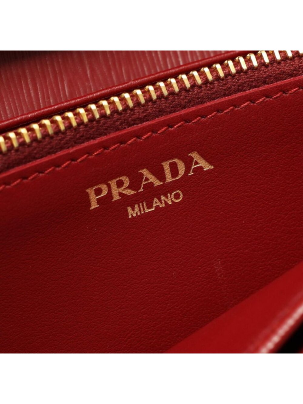 Prada Shoulder Bag Red Leather Chain Wallet - Picture 4 of 9
